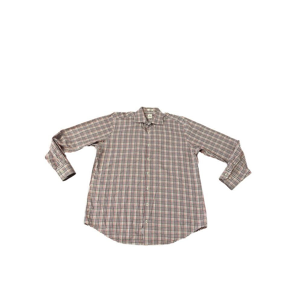 Peter Millar Checkered Button-Down Shirt Size Large in good condition.